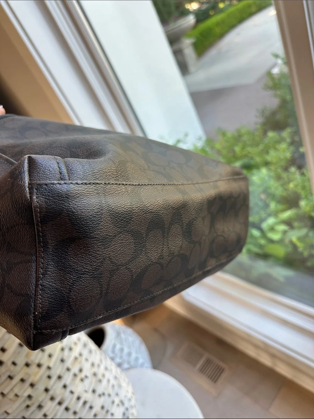 Coach Brown and Black Signature Tote